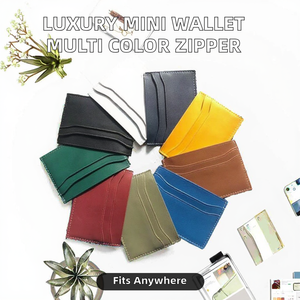 Portefeuille court de luxe en gros pour hommes et femmes, mini porte-monnaie, porte-cartes de visite, porte-cartes de crédit multicolore en similicuir - Product Image 2