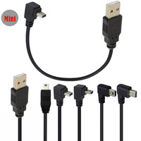 Kurzes USB MINI 5-Pin 5P Kabel Stecker auf USB 2.0 A Stecker Kabel Rechts Oben Unten Links Winkel Mini 5-Pin USB Adapter Geflochtenes Kabel