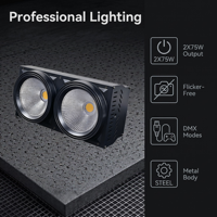 Projecteur LED de studio COB à double tête 250W, blanc chaud et ambre, à intensité variable, contrôle DMX512, idéal pour bars, mariages, concerts et scènes – Vente directe usine