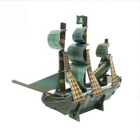 Jouets 3D Puzzle Navires Modèle le Black Pearl Boat Stéréoscopique Navire 3D Puzzle Navires Jouets pour Enfants