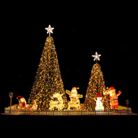 Árbol de Navidad Artificial Grande de Alta Calidad de 3m-10m, Cuadrado, para Exteriores, con Luces LED Personalizadas para Hoteles y Centros Comerciales