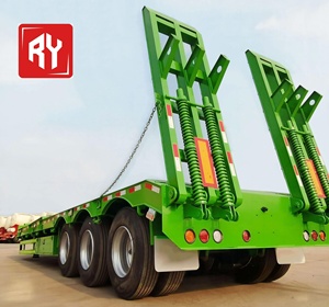 Semirremolque de Cama Baja de Acero de 60 Toneladas y 3 <span class=keywords><strong>Ejes</strong></span>, Remolque de Carga Lowboy, Directo de Fábrica <span class=keywords><strong>para</strong></span> Exportación a Asia Central y África, Duradero - Product Image 5