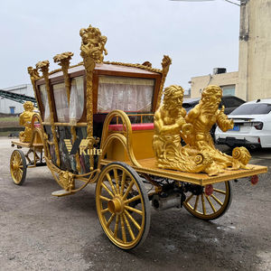 Charrette rétro confortable de type familial royal européen pour l'attraction touristique, chariot sans chevaux - Product Image 1
