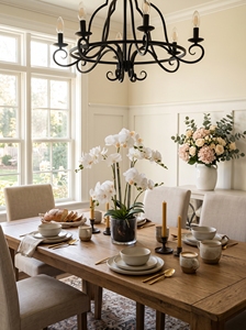 Orchidea Bianca Artificiale in Vaso di Vetro, Composizione Realistica di Phalaenopsis con Supporto per Decorazione da Tavolo per Casa e Ufficio - Product Image 3