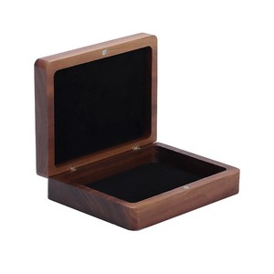 Caja para tarjetas de visita de madera maciza de nogal negro, tarjetero portátil de madera, grabado personalizable para oficina y citas - Product Image 5