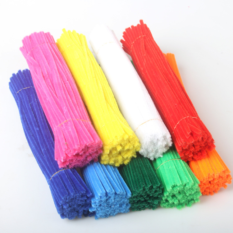 Оптовая продажа, Разноцветные детские развивающие «поделки», стразы из синели, высококачественные пушистые палочки