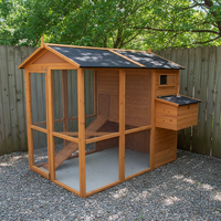 XPT058 Grande cage en bois de couleur naturelle pour animaux de compagnie, poulailler extérieur pour poulets de grande taille, enclos à poulets imperméable