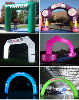Arche gonflable publicitaire personnalisée Arco Inflable Arcoiris avec éclairage LED pour la décoration d'événements sportifs en plein air