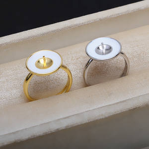 Bague ouverte en argent S925 faite à la main, DIY, 4476 Living Tone, porte-perle 8-9, accessoires de bijoux pour œufs pochés - Product Image 1