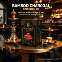 Charbon de bambou Moso à faible teneur en cendres, sans odeur, en cubes, prix de gros direct usine, pour chicha et bars à chicha