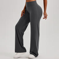 Pantalon de yoga ample pour femme avec logo personnalisé, taille haute, coupe évasée, pour la danse et l'entraînement 4002