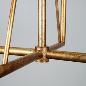 Lámpara Colgante Retro Americana con Diseño de Flor de Loto Dorada, Lámpara de Techo Metálica Grande Estilo Alberto para Comedor, Lámpara Colgante Antigua - Product Image 4