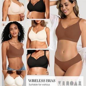 Soutien-gorge sans fil pour femme, sans couture, couvrant entièrement la poitrine, confort quotidien, style T-shirt avec maintien - Product Image 4