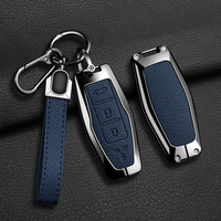 Étui de protection en alliage de zinc et cuir pour clé de voiture Mitsubishi Outlander 2022 2023 2024 2025, coque de télécommande 3 ou 4 boutons, accessoires