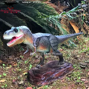 Estatuetas de dinossauro de fibra de vidro, decoração fofa de simulação, tamanho de vida