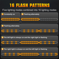 Feux de signalisation magnétiques à LED universels 10-30V, 49 pouces, 5 modes stroboscopiques, indice de protection IP67, 2W, pieds latéraux épais, pour véhicule