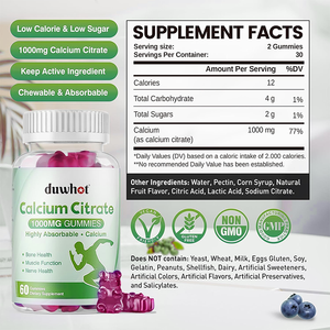 Gomitas de Citrato de Calcio <span class=keywords><strong>con</strong></span> Calcio, Magnesio y <span class=keywords><strong>Zinc</strong></span>, Suplemento Alimenticio, Suministro OEM - Product Image 4