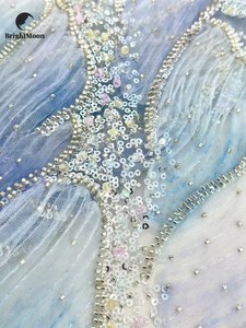 Sang Trọng Dubai Bead Ren <span class=keywords><strong>Sequin</strong></span> Thêu Đầy Màu Sắc Ren Vải Cho Đảng Wedding Dresses Cô Gái 'Bao Gồm Thêu Phụ Kiện - Product Image 5