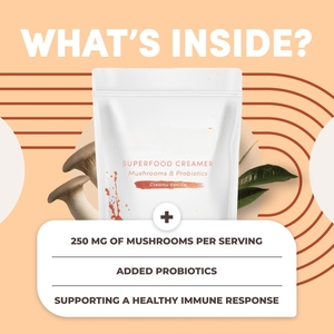 Vanille Latte Probiotischer Kaffee-<span class=keywords><strong>Creamer</strong></span> Organische Adaptogene Pilze & Probiotika für Energie & Verdauung in Beutel Verpackt - Product Image 6