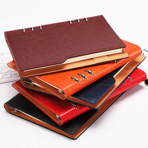 Custom <b>A4</b> A5 A6 <b>Notebook</b> Binder PU Leather Business Office <b>Hardcover</b> with Loose-L Binding - Product Image 1