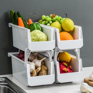 Étagère de <span class=keywords><strong>rangement</strong></span> empilable pour fruits <span class=keywords><strong>et</strong></span> légumes de la <span class=keywords><strong>cuisine</strong></span> Type de tiroir Grande ouverture Panier de <span class=keywords><strong>rangement</strong></span> divers - Product Image 5
