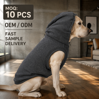 Veste à capuche confortable pour chien en Dralon, sweat-shirt thermique doux pour animaux de compagnie, design sans manches pour toutes les races, MOQ 10 PCS Haining