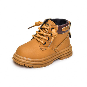 Nouvelles bottes chaudes pour enfants, hauteur cheville, style scolaire, garçons filles, bottes en cuir épais, antidérapantes - Product Image 5