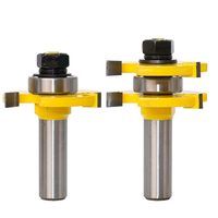 L-N004-2 2 pièces languette et rainure routeur Bit Set 1/2 "X 1/4" - 1/2 "tige bois Cutter Tenon Cutter pour outils de travail du bois