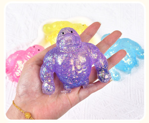 Juguete Antiestrés de Gorila Transparente con Purpurina, Textura de Maltosa, Juguete Sensorial para Apretar, Juguete Blandito para Aliviar la Ansiedad, Regalo para Niños - Product Image 3