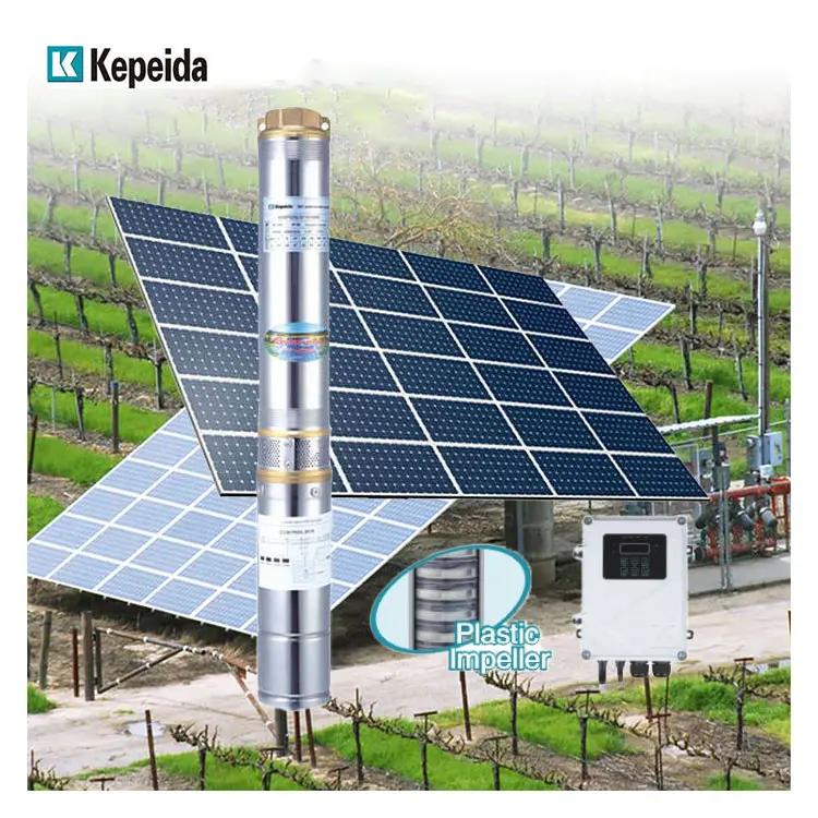 4 Inch 24V Roestvrijstalen Zonne-Boorgat Waterpomp Kit Systeem Dc Diepe Put Dompelbare Waterpomp Set Voor Irrigatie