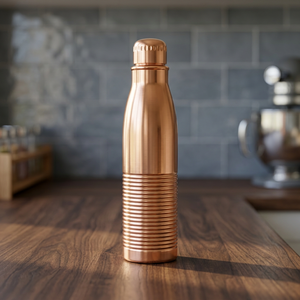 Bouteille isotherme en cuivre au design moderne, gourde de voyage portable avec couvercle - Product Image 2
