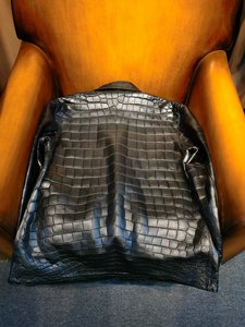 100% crocodile leather jacket Formal winter <b>coat</b> <b>men</b> <b>Long</b> turn-down collar jacket <b>Men's</b> crocodile leather <b>coat</b> - Product Image 4