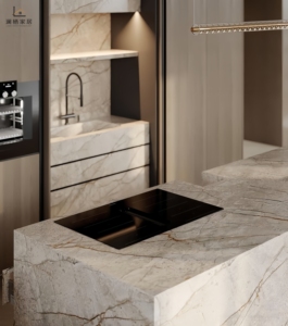 Armoire <span class=keywords><strong>de</strong></span> cuisine américaine sur mesure en chêne blanc laqué, style Shaker, avec îlot et garde-manger, certifiée CE CARB P2 FSC, vente en gros directe usine OEM - Product Image 2