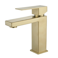 Mode moderne 304 acier inoxydable carré lavabo robinet chaud froid comptoir bassin salle de bain robinet brossé électrique vente chaude