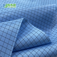 Tissu en coton sergé de haute qualité avec conception de grille de 1 cm Techniques tissées de vêtements de travail antistatiques solides pour plusieurs scénarios