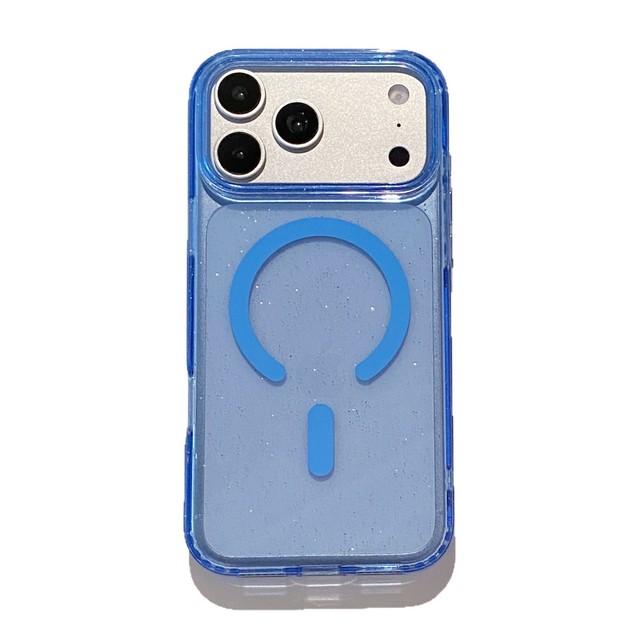 Cherry Red Magnetic Phone Case for iPhone 18 17 16 15 Pro Max TPU PC Starry Sky Glitter Transparent Case Shockproof Phone Cover