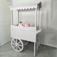 Carro de madera para aperitivos, ruedas, carro de mano, estante de flores de campo, almacenamiento, postres, boda, fiesta, Festival, celebración, decoración de fiesta