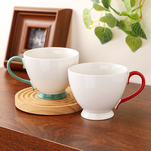 Taza de Cerámica de Porcelana, Color Sólido Rojo Verde, Apta para Lavavajillas y Microondas, Taza de Regalo para Oficina - Product Image 2