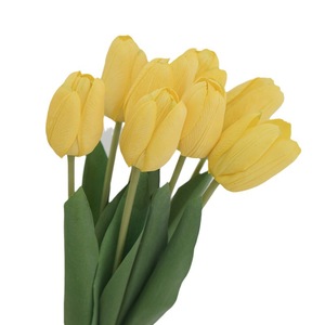 Centro de Mesa de <span class=keywords><strong>Flores</strong></span> Artificiales Rosadas con Aspecto Humectante, Tulipanes Artificiales para Decoración del Hogar, Accesorios de Fotografía, <span class=keywords><strong>Flores</strong></span> de Plástico para Bodas - Product Image 4
