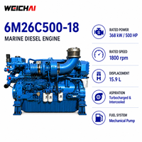 Moteur diesel marin SCDC Weichai série M26 500 ch 4 temps 6 cylindres 6M26C500-18 pour navires d'ingénierie et remorqueurs