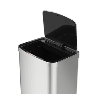 Automatic 50L Stainless Steel Trash Can Induction Structure Smart Sanitary Bin Indoor Kitchen Waste Sorting Street Garbage Bin