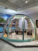 Serres géodésiques Prima PC Igloo, tentes de glamping extérieures, portes panoramiques transparentes en alliage d'aluminium, dôme à installation rapide 5