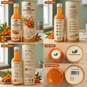 Jus pur d'argousier de l'Himalaya 500ml Boisson naturelle aux fruits Qualité supérieure Bien-être à base de plantes Baie d'argousier naturelle - Product Image 1