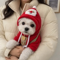 Sweat-shirt pour chien et chat de Noël avec capuche en peluche Père Noël ou sapin, vêtements chauds d'hiver pour chiens de petite et moyenne taille XS-XXL