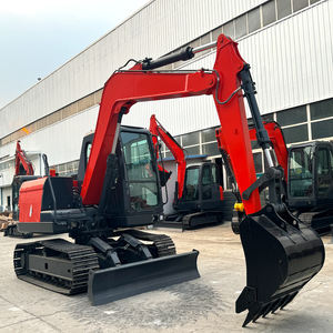 Frete Grátis Barato 6 Ton 8 Ton Big <span class=keywords><strong>Excavator</strong></span> Machine Crawler Hidráulica Large Wheeled Digger Com Garra Rotativa - Product Image 3