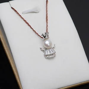 Pendentif Couronne d'Ange en Argent S925 DIY Européen-Américain avec Plateau pour Perles de 7-7,5 mm, Accessoires de Bijouterie 618 - Product Image 4