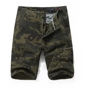 Pantalon court Camouflage tactique 100% coton, Short Cargo Camouflage, Short en coton sergé, pantalon Cargo Zip Fly