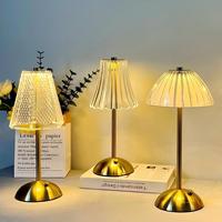 Lámpara de Mesa LED Inalámbrica Portátil con Interruptor Táctil para Interiores, Lámpara de Bar Clásica y Elegante, Recargable, para Comedor, Restaurante de Lujo