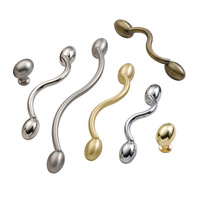 Poignées et boutons de tiroir en alliage de zinc bronze antique Fluid Curve pour meubles modernes et armoires sur mesure