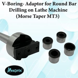 Adaptateur de perçage en V ASSORTS pour tour à métaux, perçage de barres, conique Morse MT3, acier à outils, rainure en spirale, finition en métal noir époxy - Product Image 5
